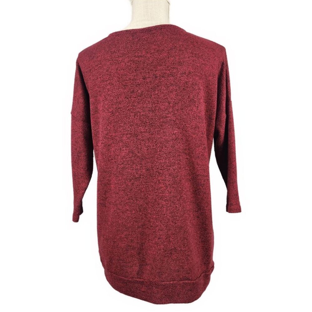 Torrid Super Soft Plush V Neck 3/4 Sleeve Women's Size 00 M/L Red Sweater - Picture 2 of 8